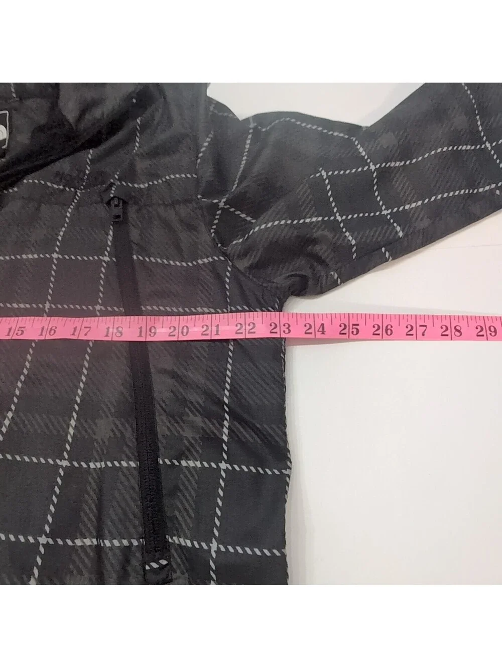 North Face Mens Hoodie Windbreaker Full Zip Black Plaid Lined Rain Jacket Diablo